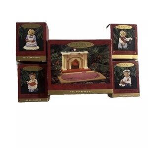 Hallmark Keepsake The Bearingers Complete Set 5 Ornaments Date 1993 Original Box